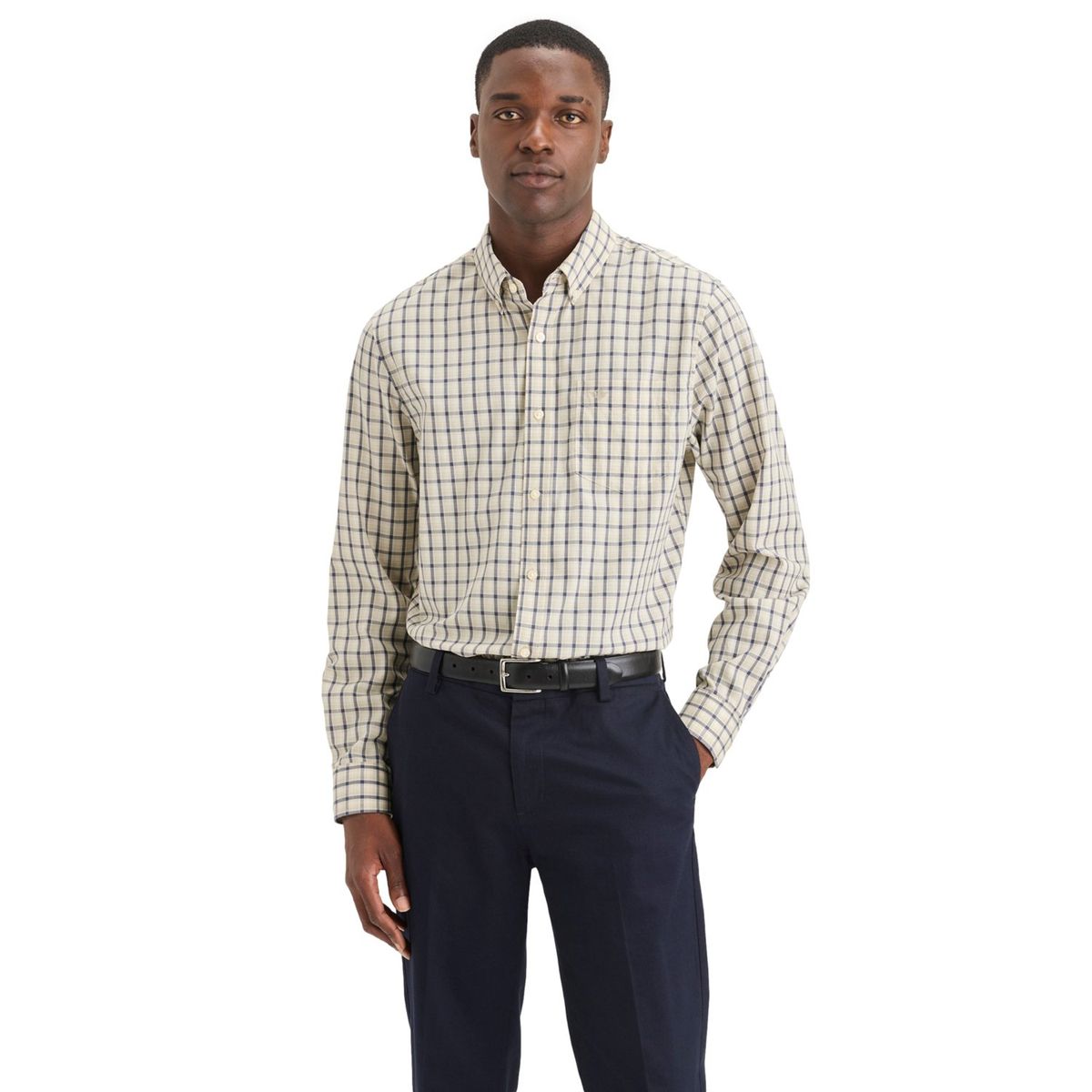 DOCKERS - Camisa Hombre Manga larga Recto de Algodón DOCKERS