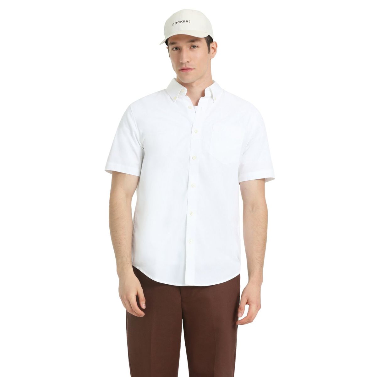 DOCKERS - Camisa Hombre Manga corta Recto de Algodón DOCKERS