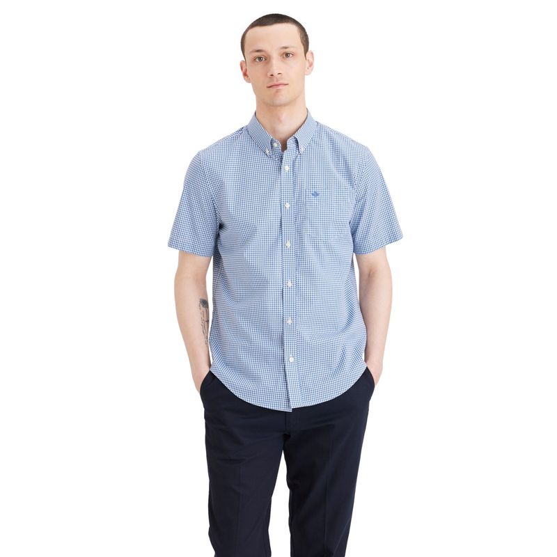 DOCKERS - Camisa Hombre Manga corta Recto de Algodón DOCKERS