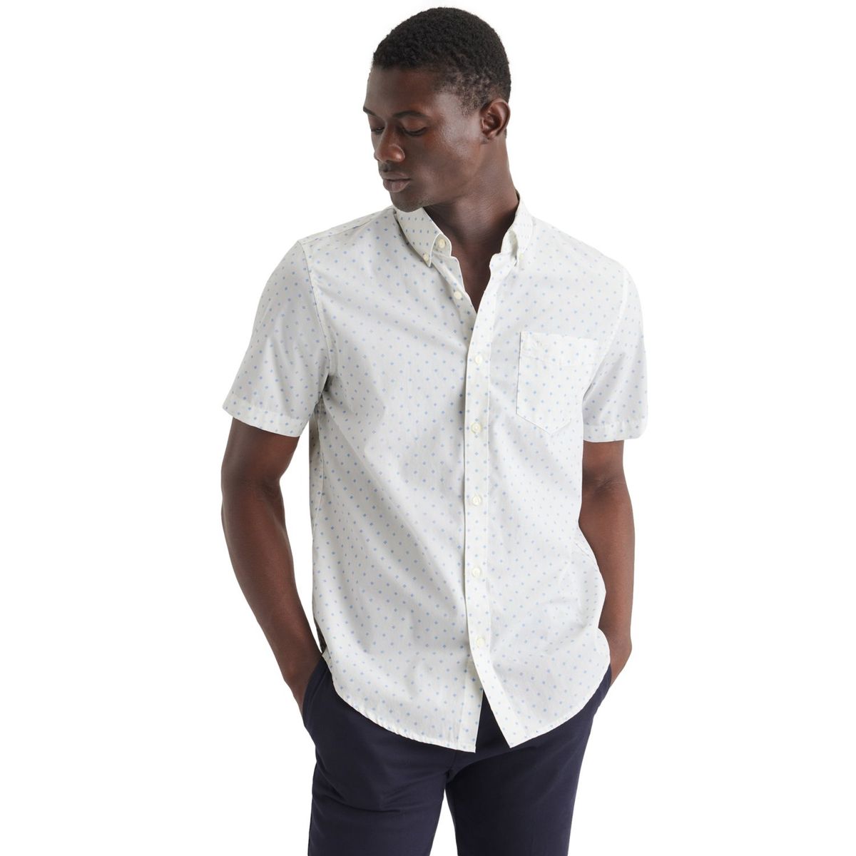 DOCKERS - Camisa Hombre Manga corta Recto de Algodón DOCKERS