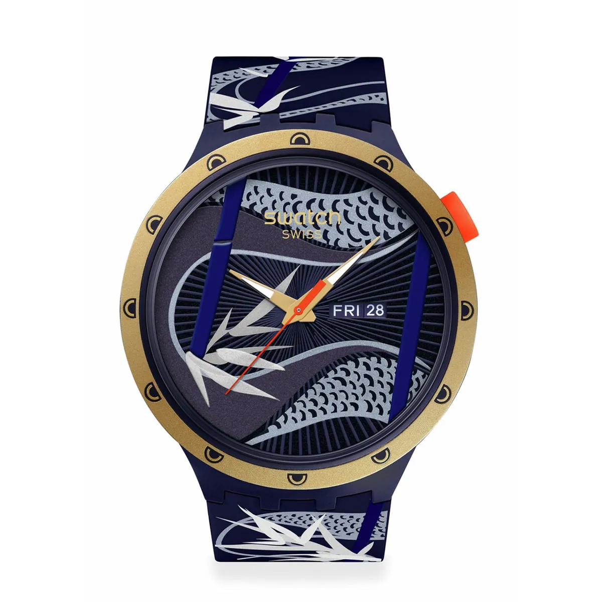 SWATCH - Relojes Swatch Unisex BLUE AND GOLDEN LITHE DANCER. Relojes Silicona Azul SB05Z700