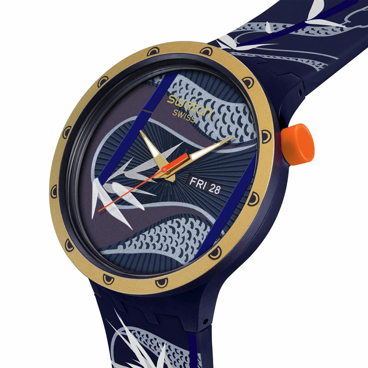 SWATCH - Relojes Swatch Unisex BLUE AND GOLDEN LITHE DANCER. Relojes Silicona Azul SB05Z700