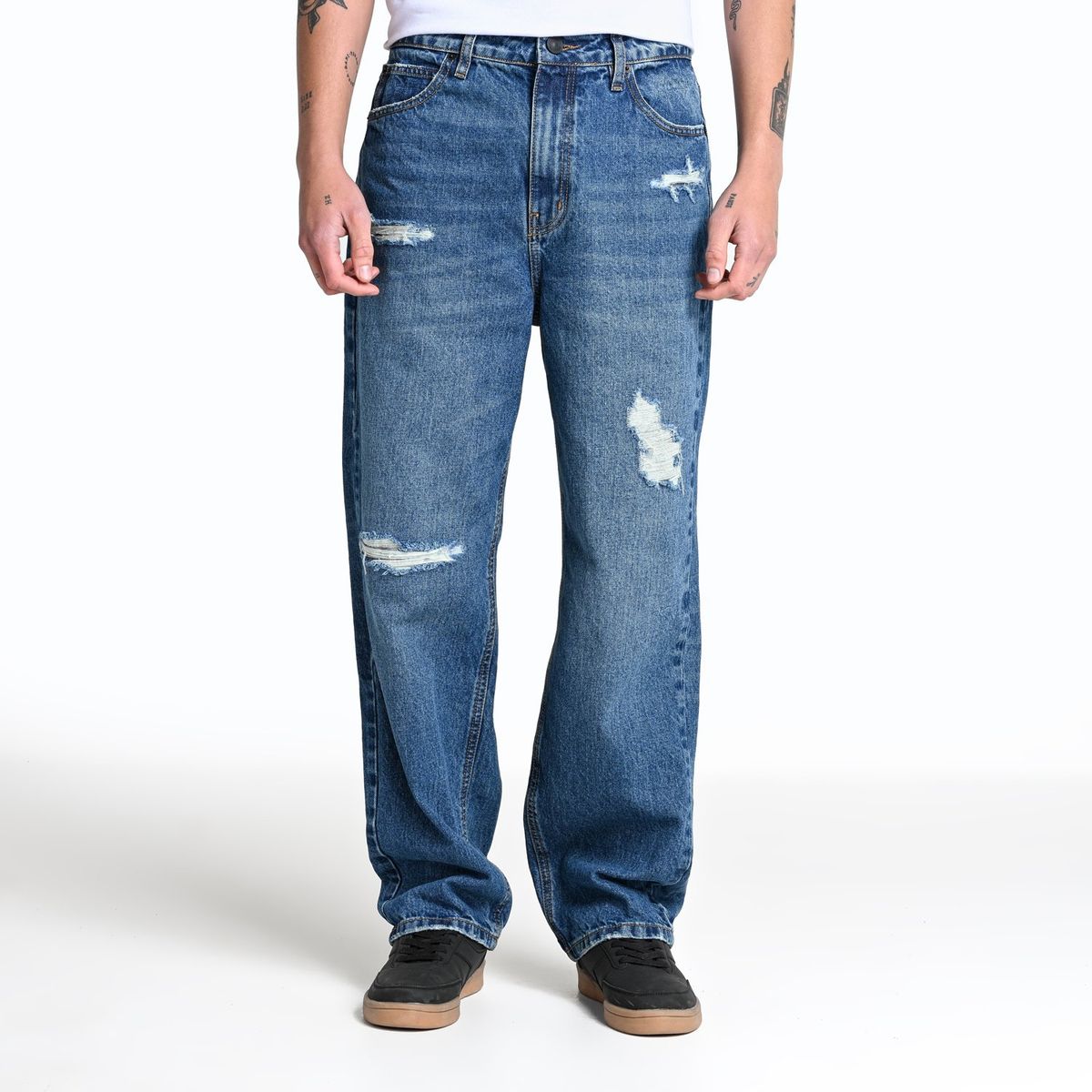 DENIMLAB - Jean 5 Bolsillos Hombre Baggy de Algodón Denimlab