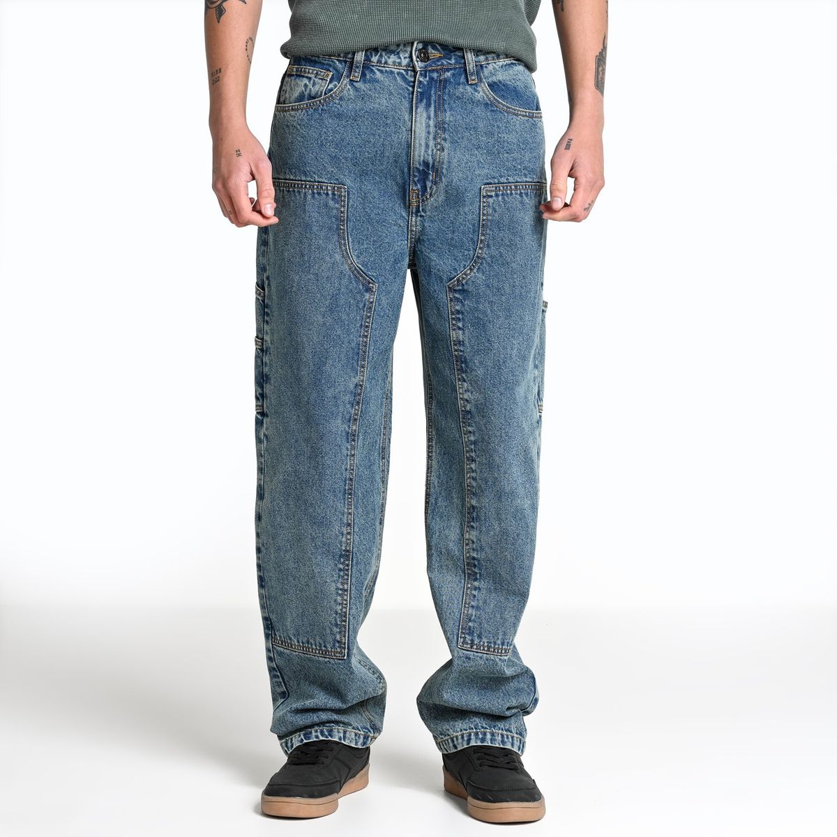 DENIMLAB - Jean 5 Bolsillos Hombre Baggy de Algodón Denimlab