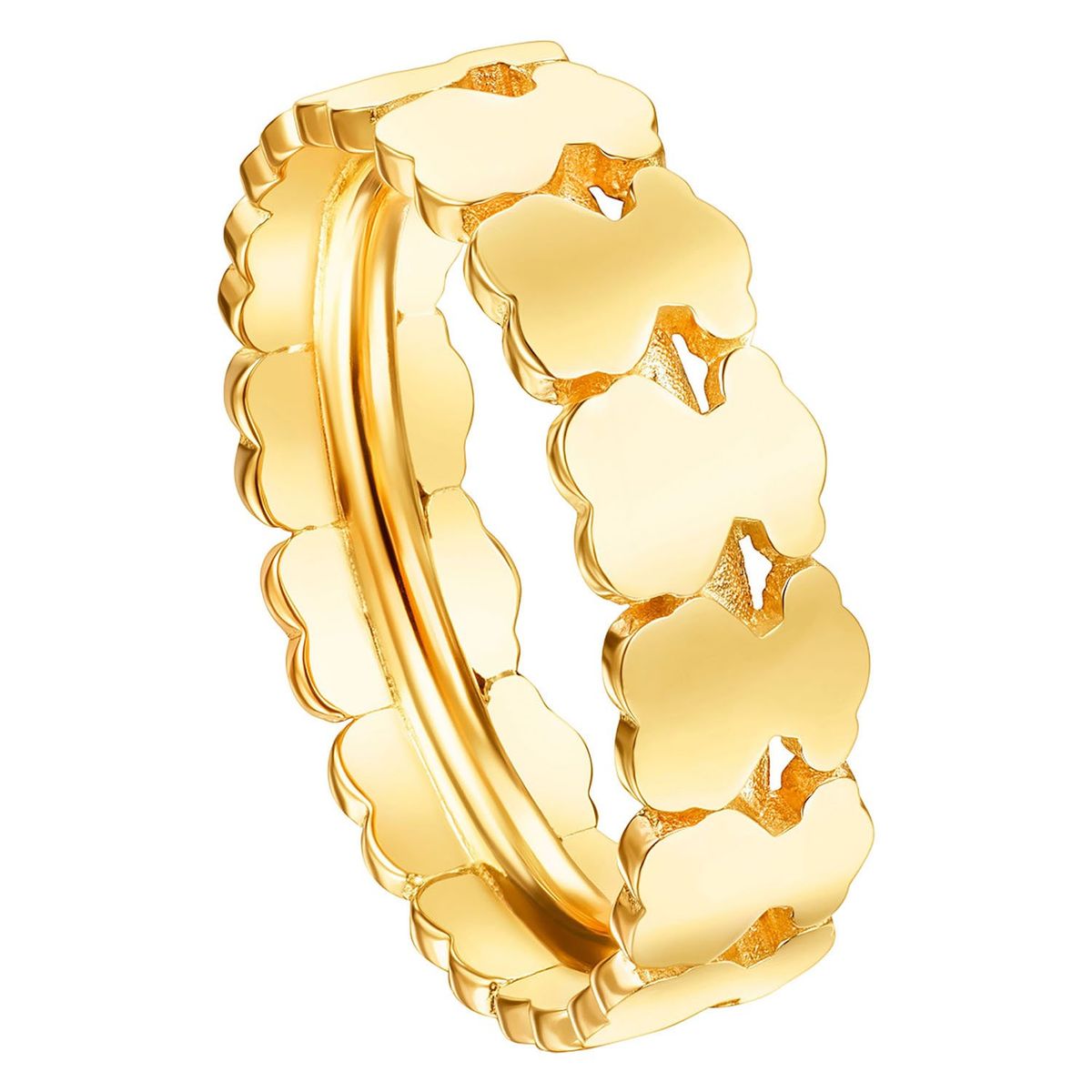 TOUS - Anillo Straight aro con baño de oro 18 kt sobre plata