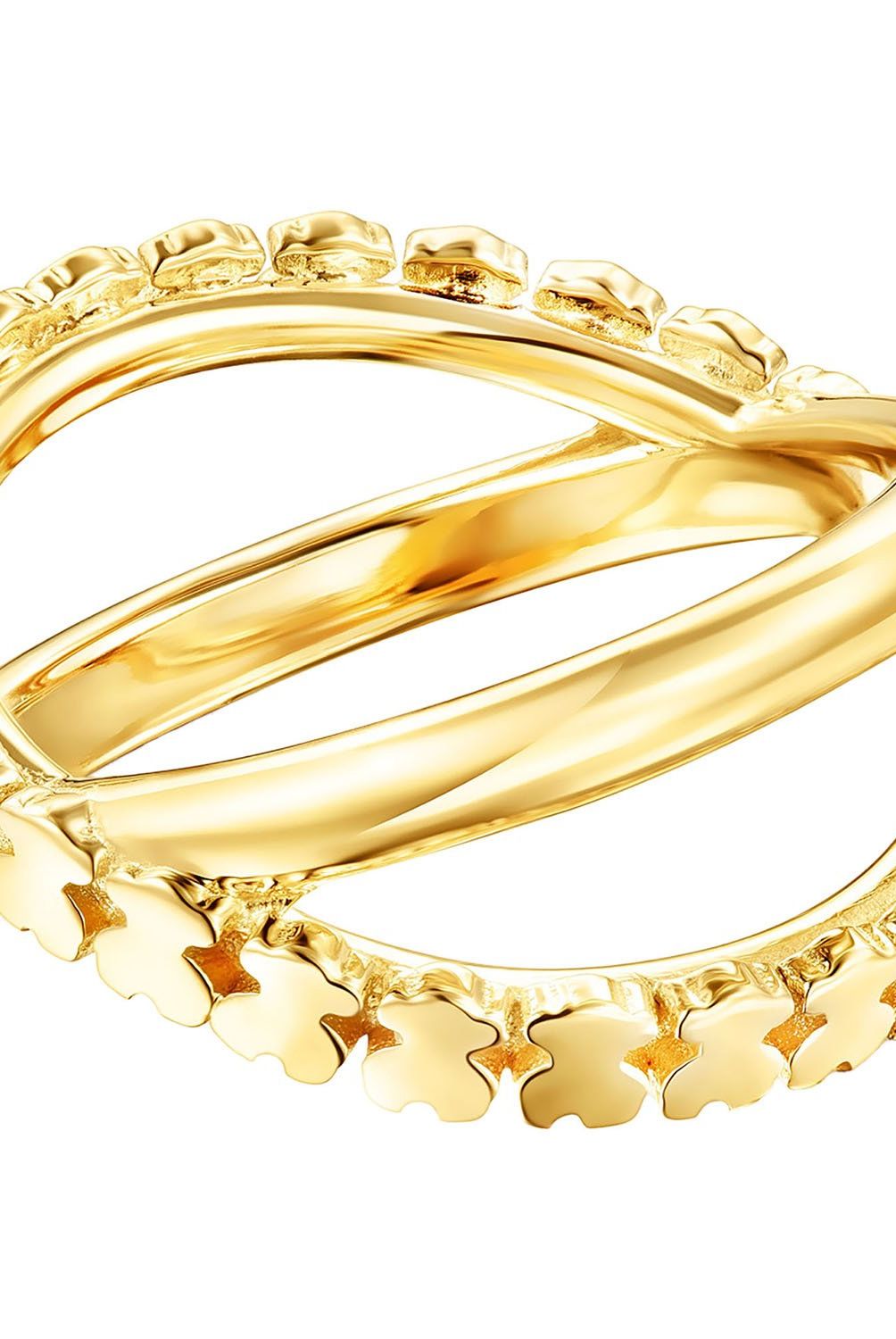 TOUS - Anillo Straight cruz con baño de oro 18 kt sobre plata
