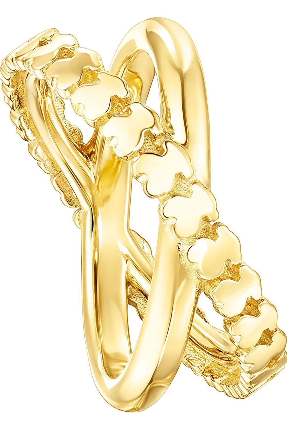 TOUS - Anillo Straight cruz con baño de oro 18 kt sobre plata