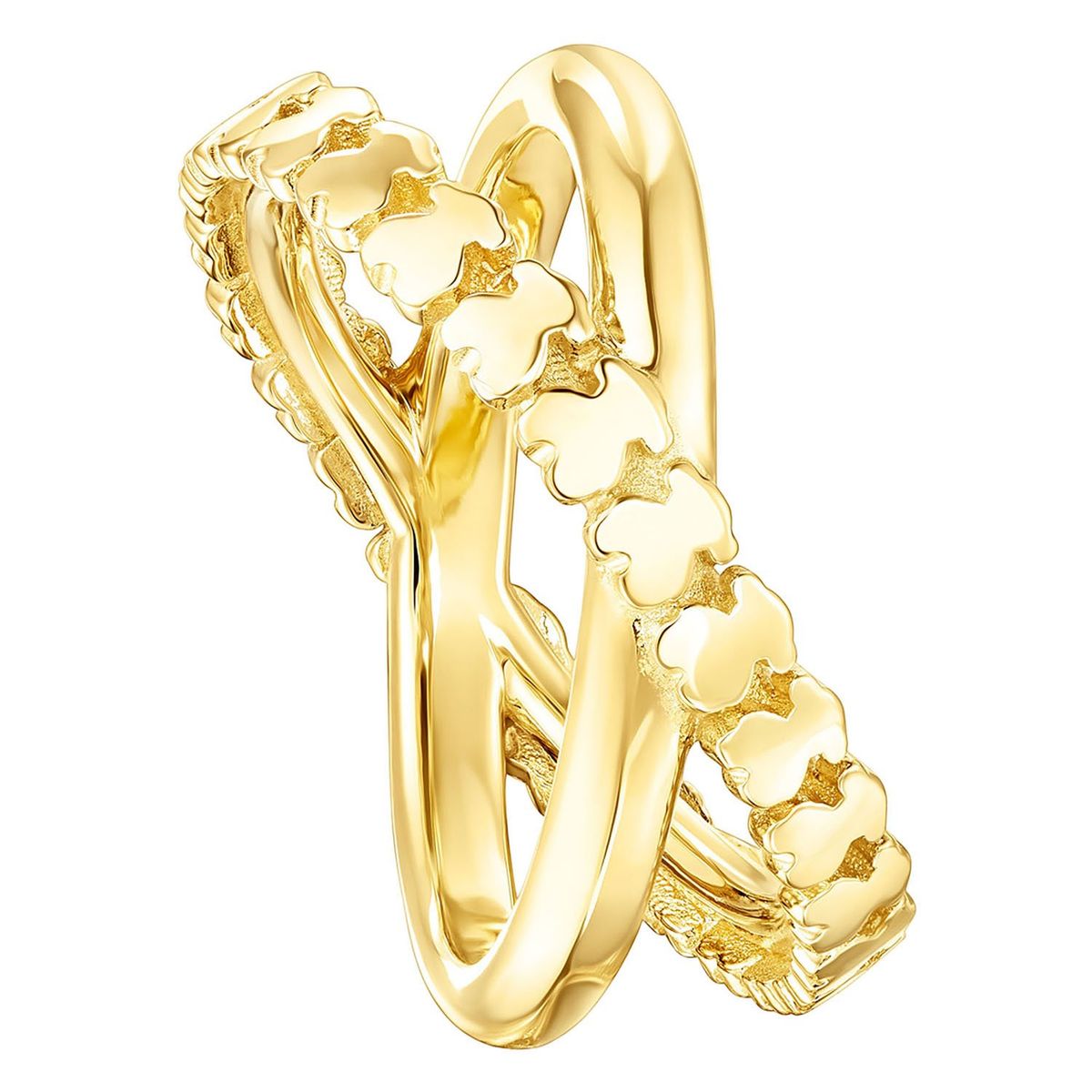 TOUS - Anillo Straight cruz con baño de oro 18 kt sobre plata