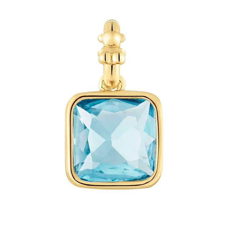 TOUS - Dije pequeño con baño de oro 18 kt sobre plata y topacio Medallions