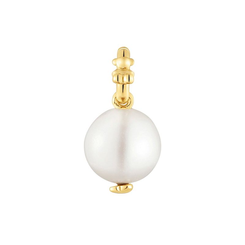 TOUS - Dije pequeño con baño de oro 18 kt sobre plata y perla cultivada Medallions