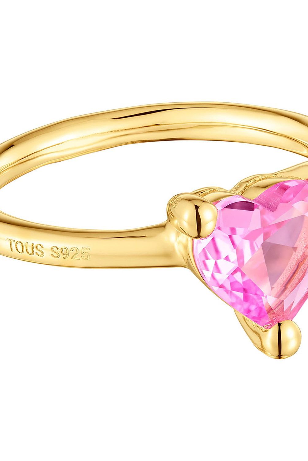 TOUS - Anillo con baño de oro 18 kt sobre plata y zafiro creado en laboratorio Garden Of Love LGG