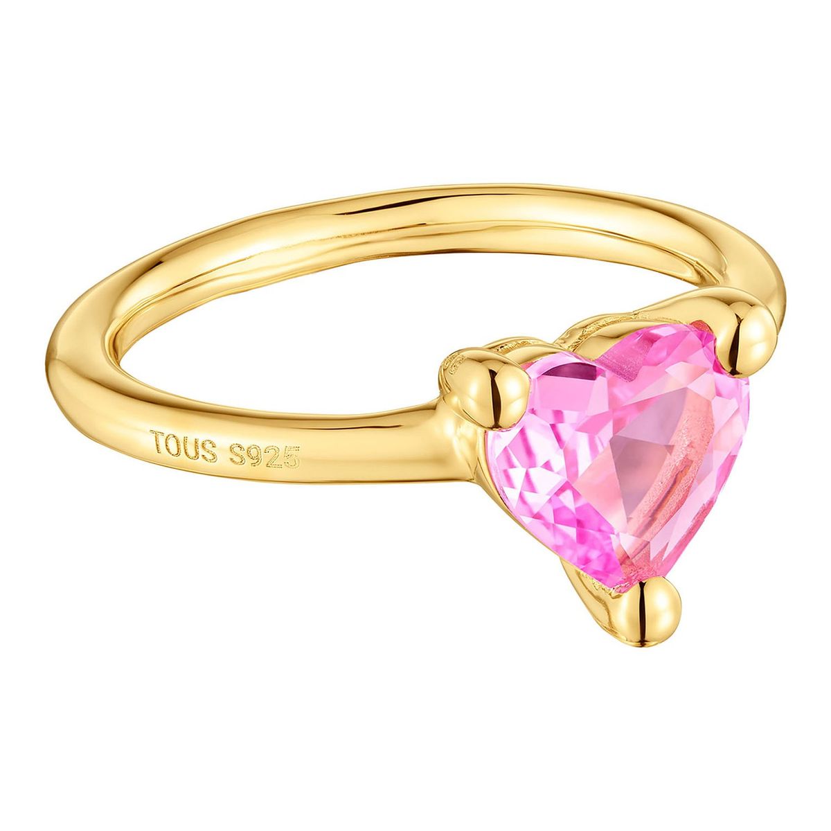 TOUS - Anillo con baño de oro 18 kt sobre plata y zafiro creado en laboratorio Garden Of Love LGG