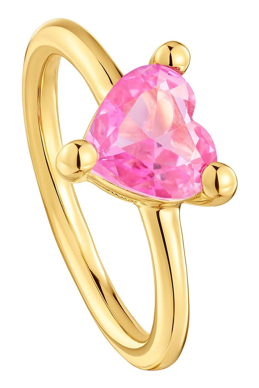 TOUS - Anillo con baño de oro 18 kt sobre plata y zafiro creado en laboratorio Garden Of Love LGG