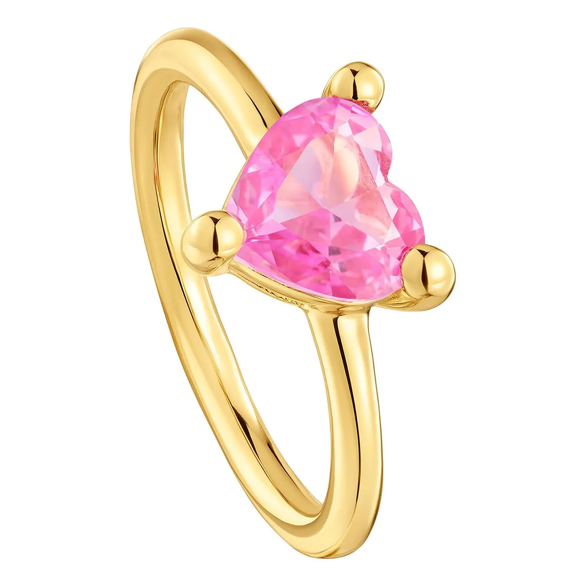 TOUS - Anillo con baño de oro 18 kt sobre plata y zafiro creado en laboratorio Garden Of Love LGG