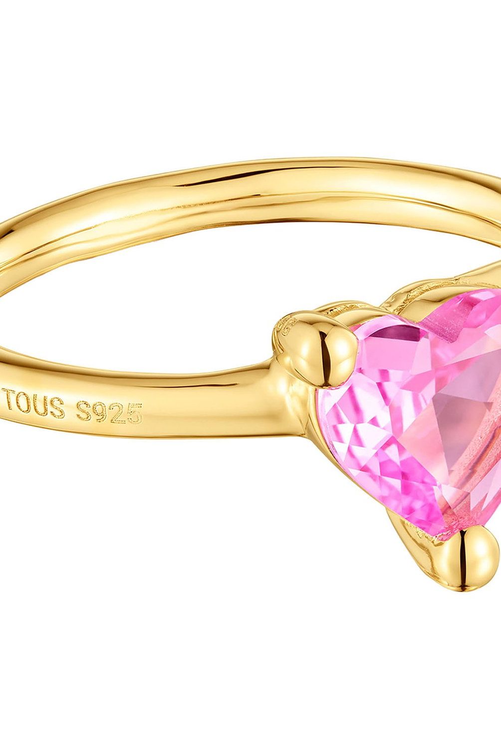TOUS - Anillo con baño de oro 18 kt sobre plata y zafiro creado en laboratorio Garden Of Love LGG