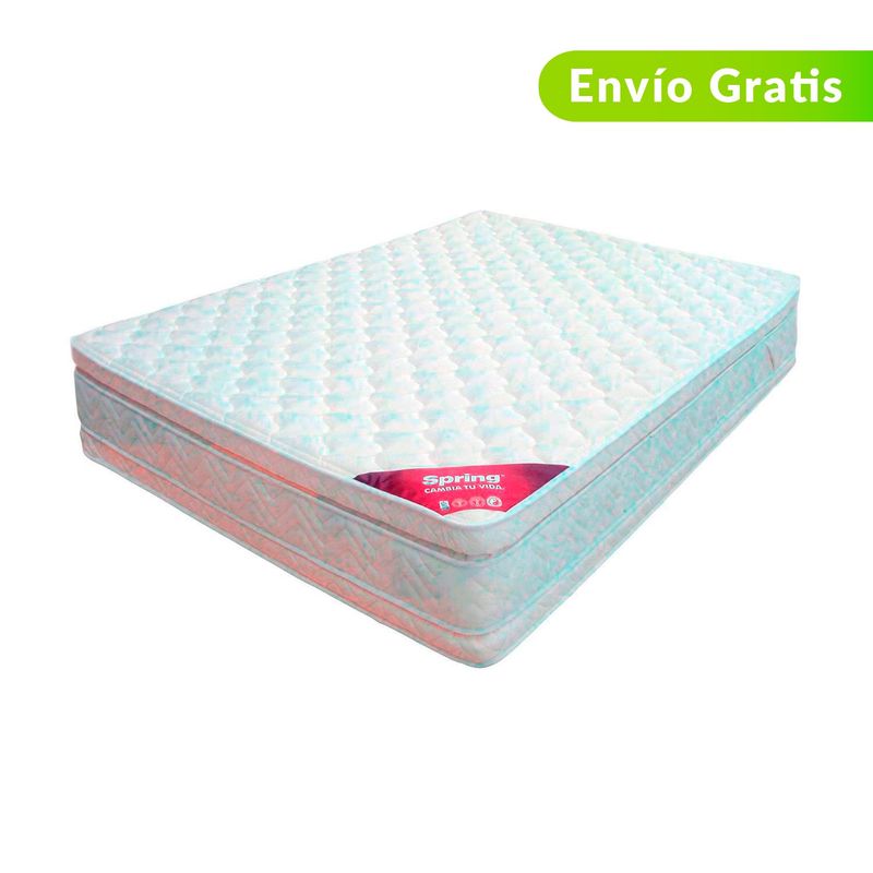 COLCHONES SPRING - Colchón King Firmeza Media Ortopédico con Pillow Resortado Descanso Perfecto 200 x 200 cm Colchones Spring
