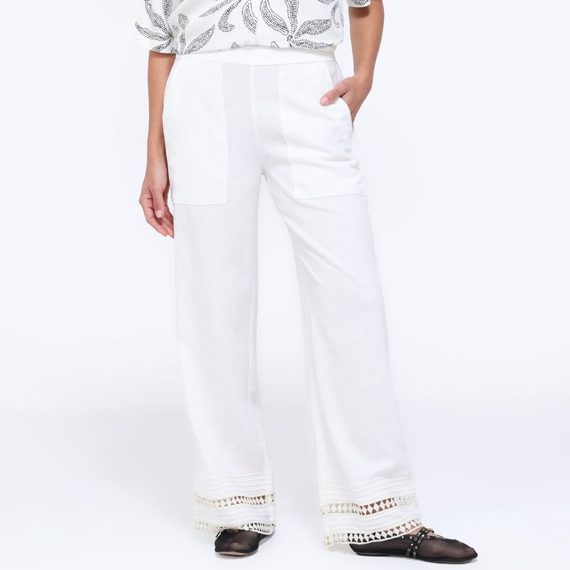 BASEMENT - Pantalón Flare Mujer Tiro alto Basement