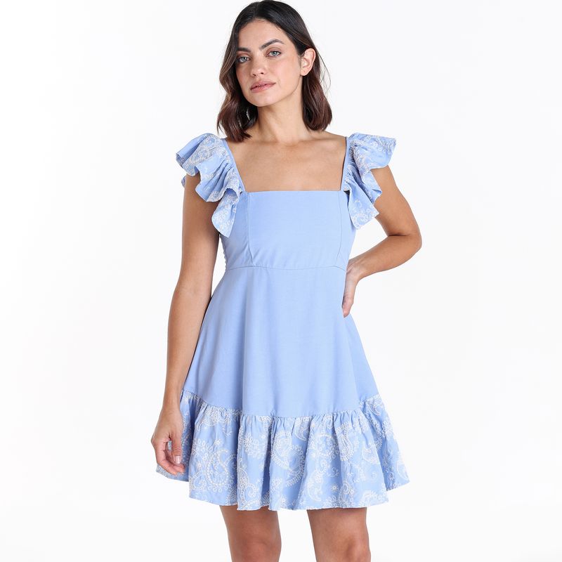 BASEMENT - Vestido Mujer Corto con Boleros Basement