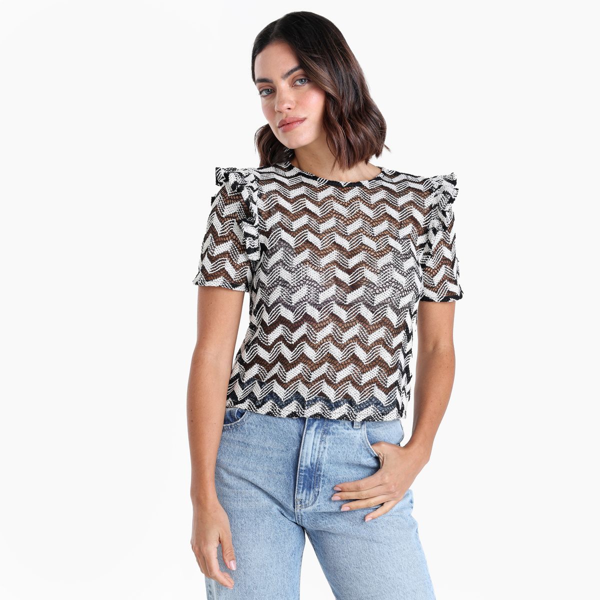 BASEMENT - Camiseta Mujer Manga corta de Algodón Basement