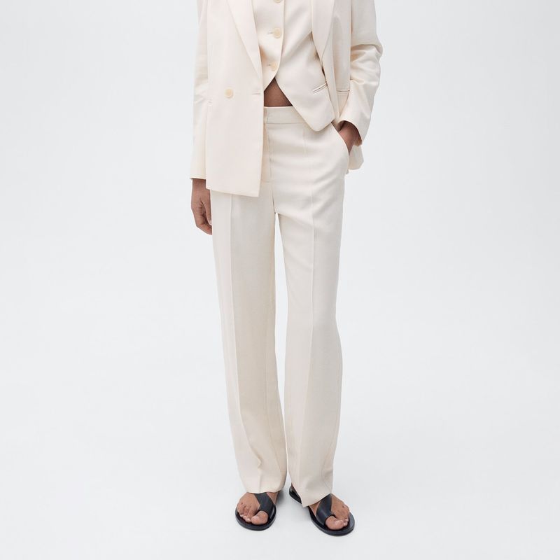 MANGO - Pantalón Mujer Tiro medio Mango