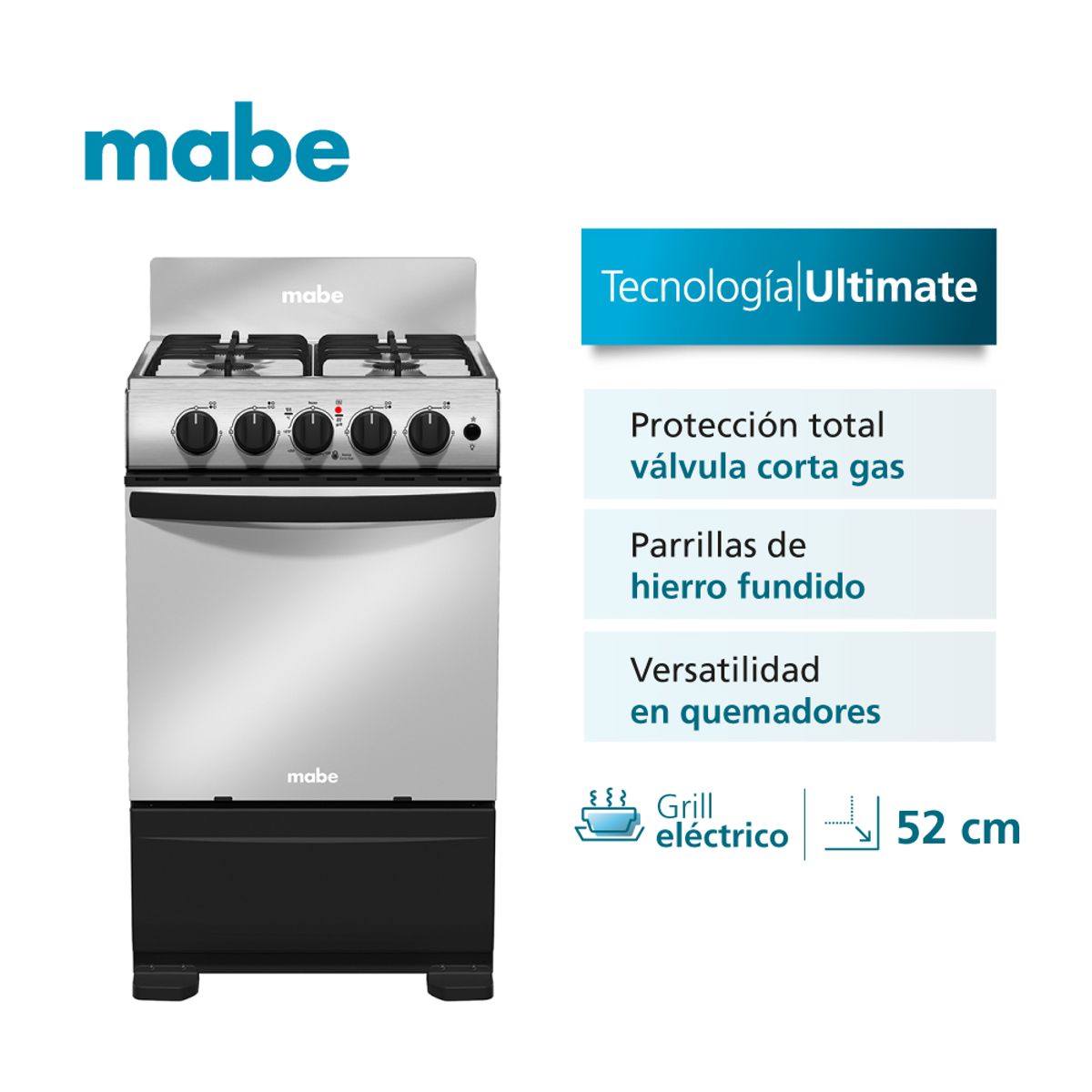 MABE - Estufa de piso Mabe 4 puestos EMC5150SNX1
