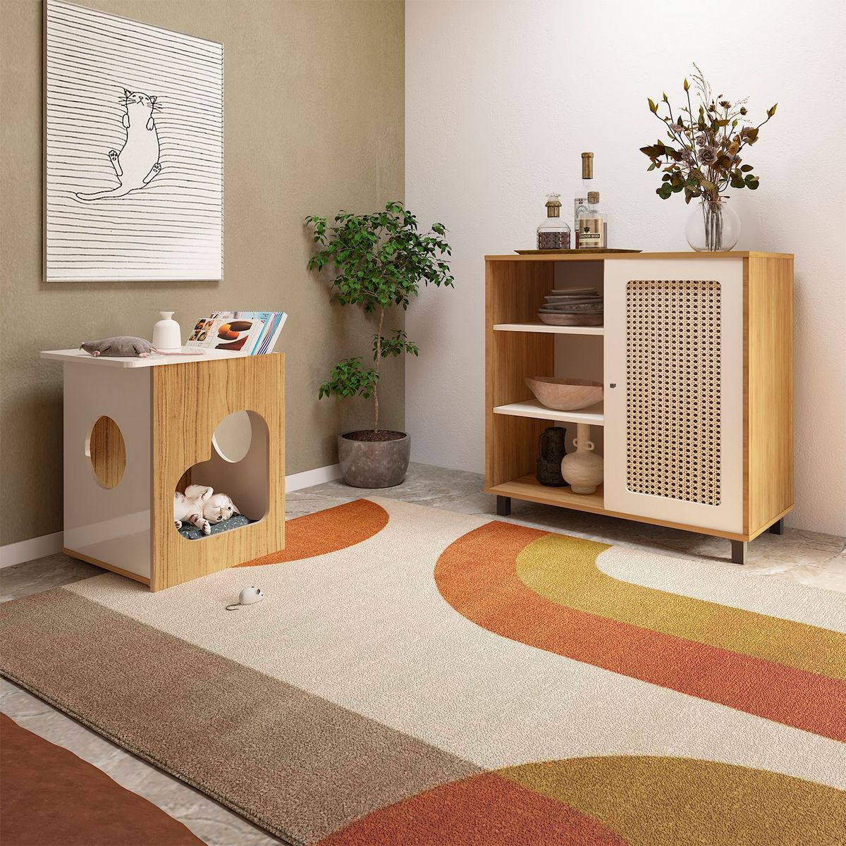 BERTOLINI - Bife + Mesa auxiliar para mascota