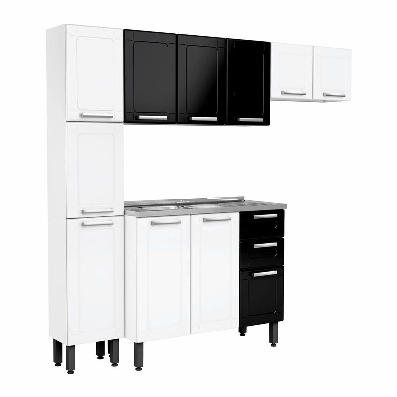BERTOLINI - Cocina Integral Moderna Caribe en Acero (Incluye Mesón) 255 x 192 x 48 cm Bertolini 