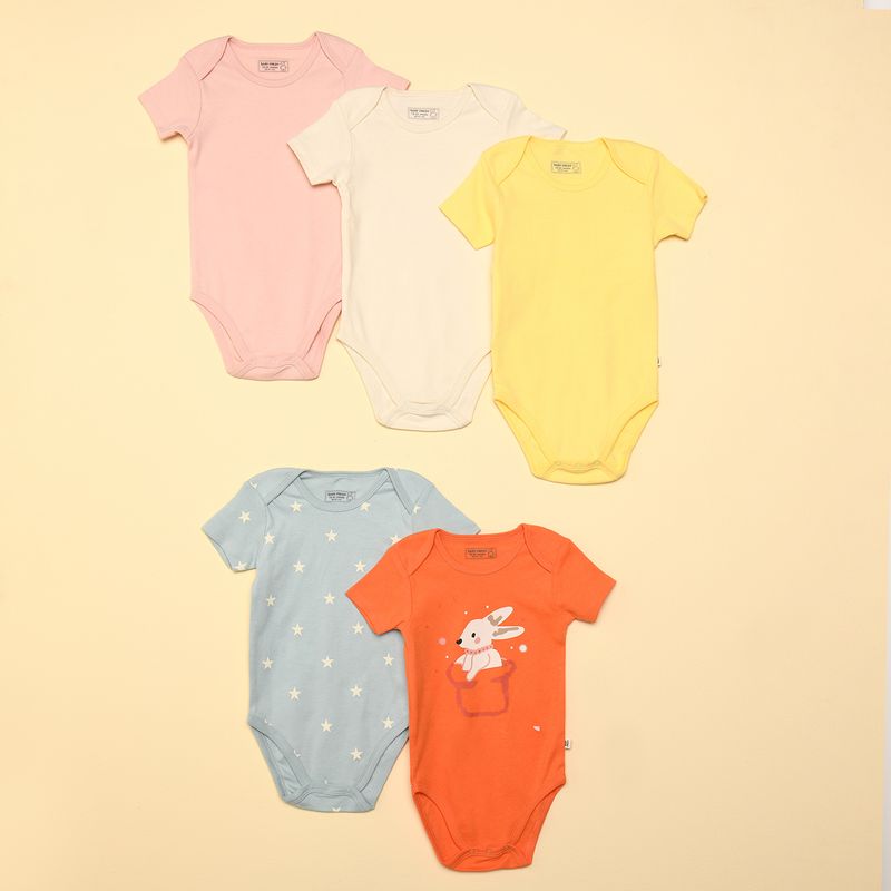 BABY FRESH - Bodies para Bebé niña Pack de 5 unidades de Algodón Baby Fresh