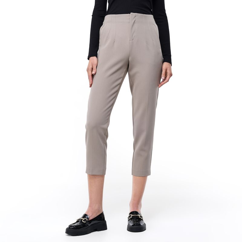 BASEMENT - Pantalón Recto Mujer Tiro alto Basement