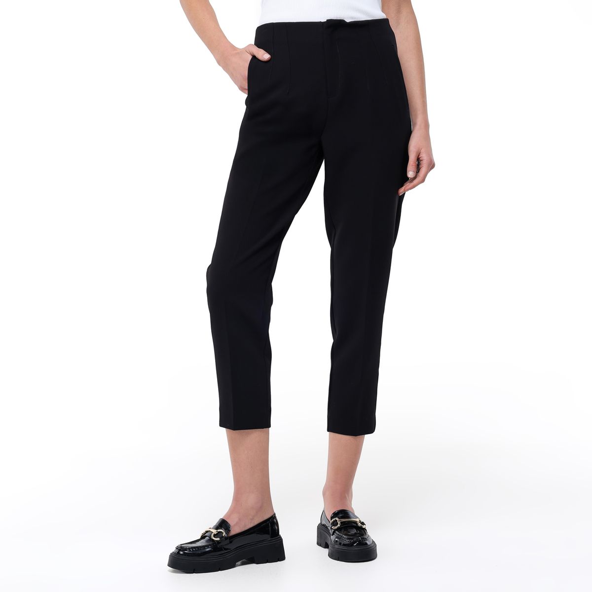 BASEMENT - Pantalón Recto Mujer Tiro alto Basement