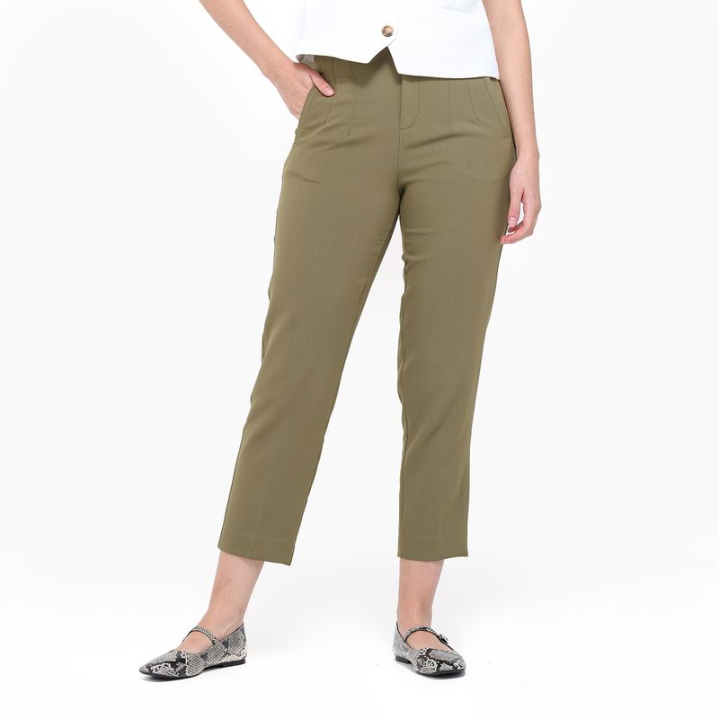 BASEMENT - Pantalón Recto Mujer Tiro alto Basement