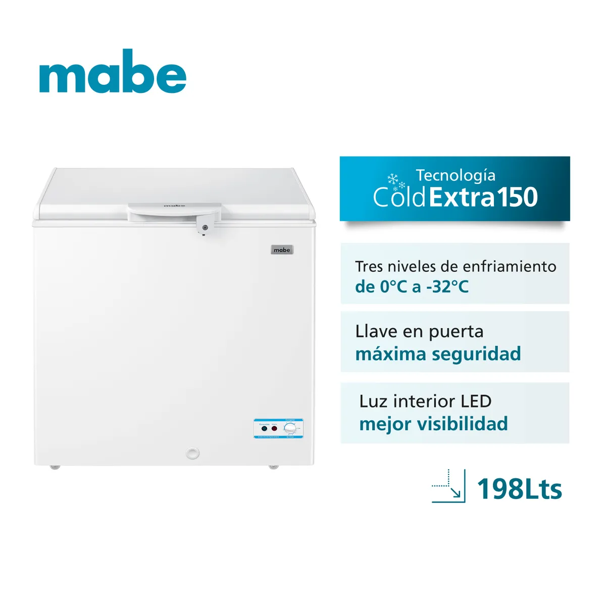 MABE - Congelador horizontal MABE 198 Lt Brutos ALASKA195BH1