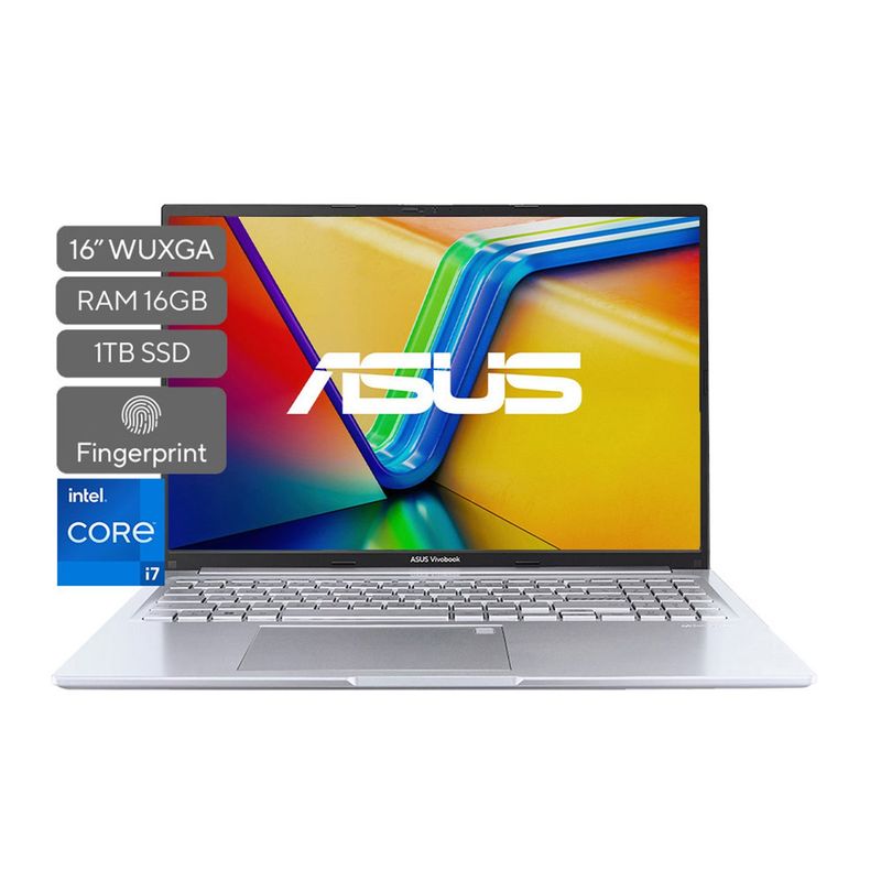 ASUS - Portátil ASUS Vivobook 16 | Intel Core i7 Serie H| 16GB de RAM | 1TB SSD de almacenamiento | Windows 11 |16 Pulgadas | X1605ZA-MB241W |  Computador portátil