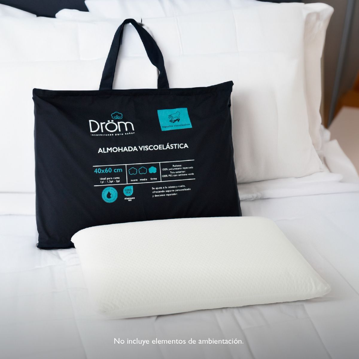 DROM - Almohada Viscoelástica Elian 60 cm x 40 cm