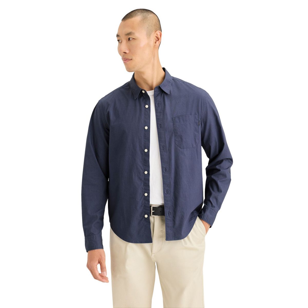 DOCKERS - Camisa Hombre Manga larga Recto de Algodón DOCKERS