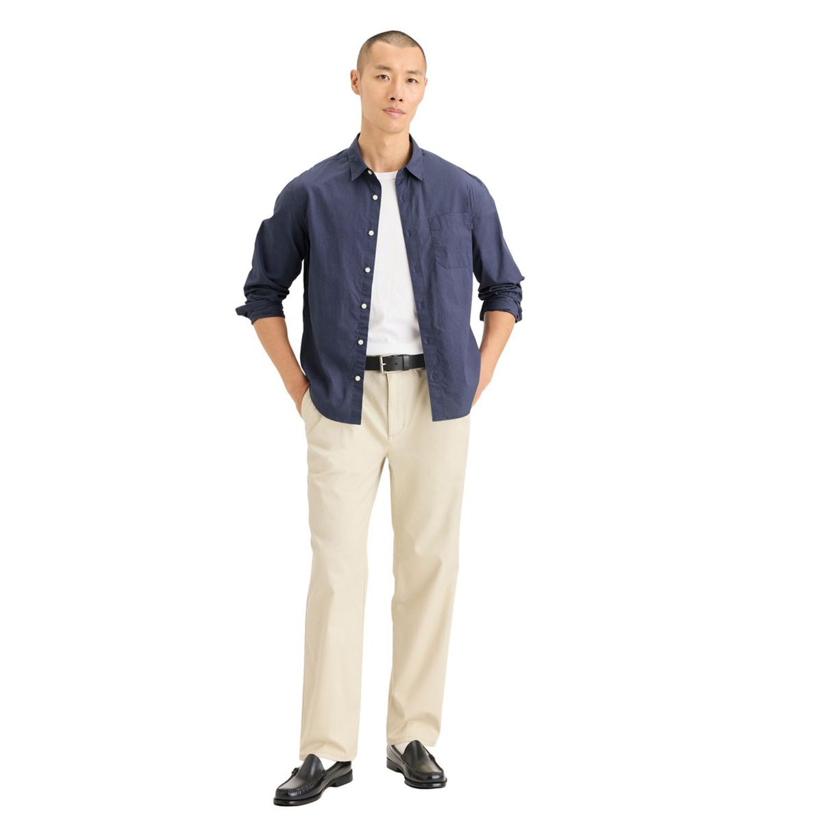 DOCKERS - Camisa Hombre Manga larga Recto de Algodón DOCKERS