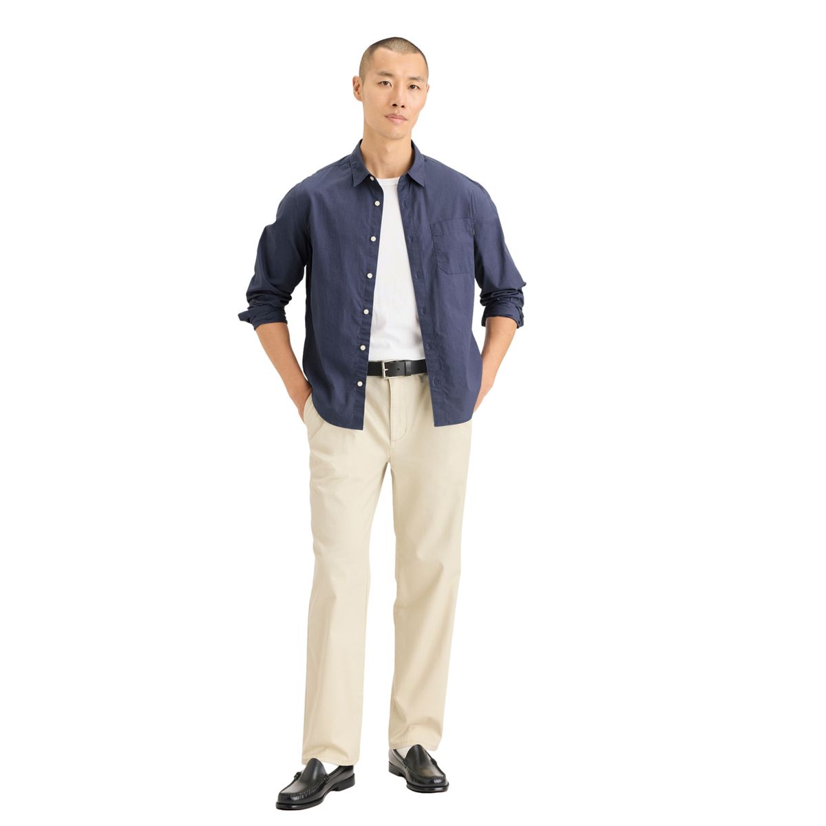 DOCKERS - Camisa Hombre Manga larga Recto de Algodón DOCKERS