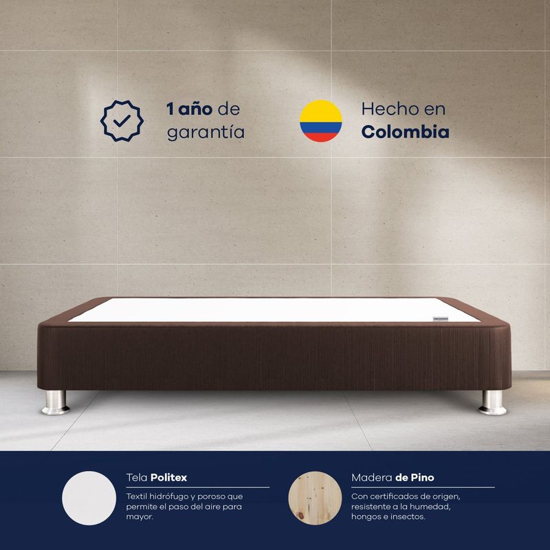 COMODISIMOS - Base Cama Dividida Tamaño Queen en Madera Essential (Incluye Solo 1 Mitad), 160 x 95 cm Comodisimos