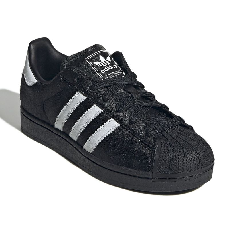 Tenis Adidas Originals Moda Superstar II Mujer Negros Horma Grande