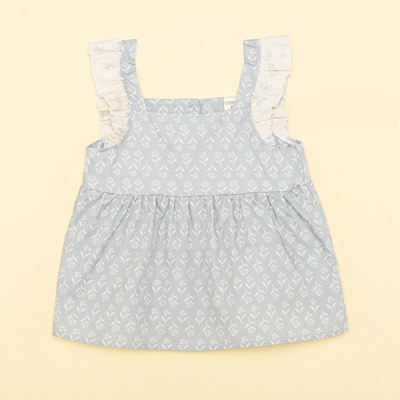 CONIGLIO - Top para Niña con Flores de Algodón Coniglio