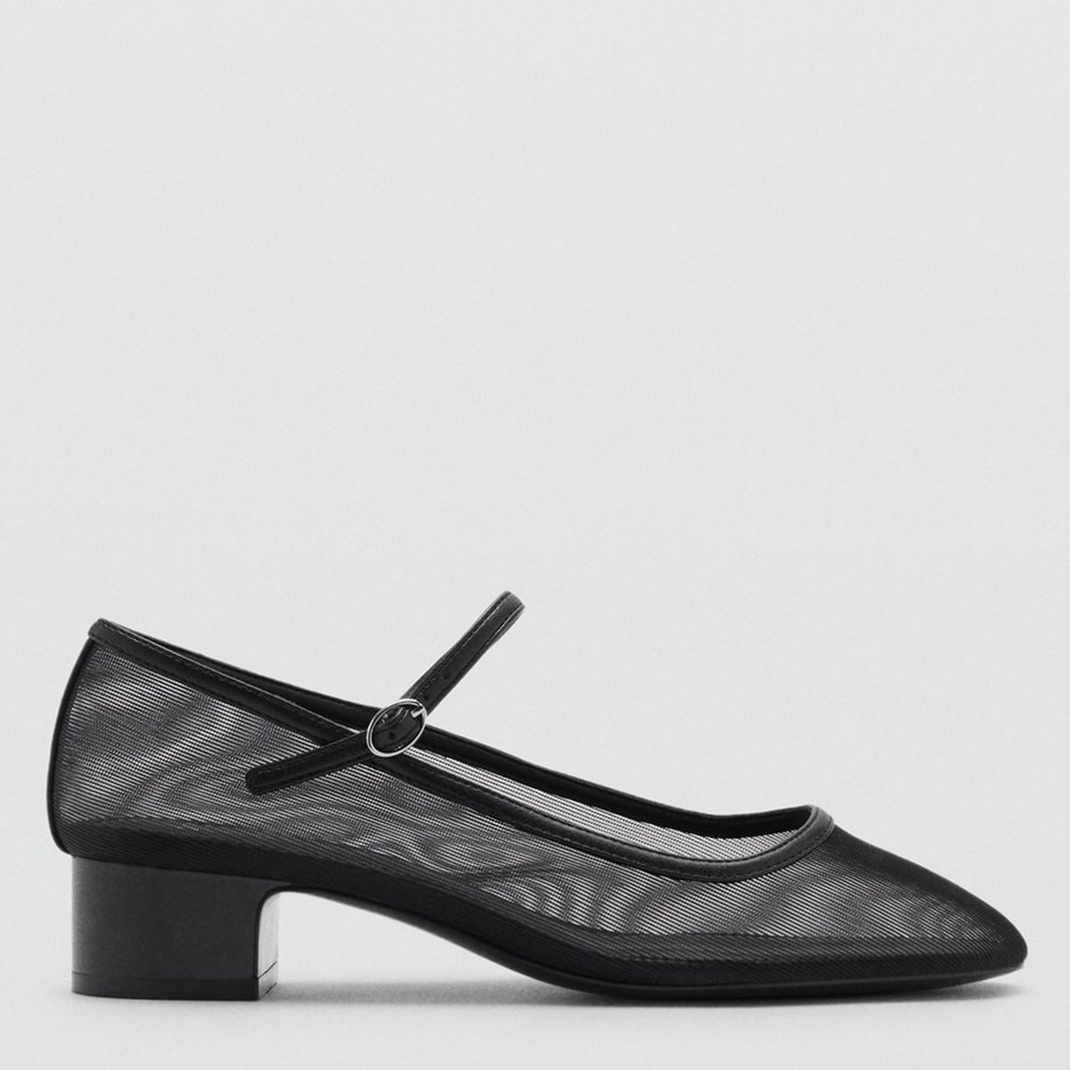 MANGO - Tacones Mango Mujer con tacón Cuadrado Mesh Naitis | Zapatos Mujer