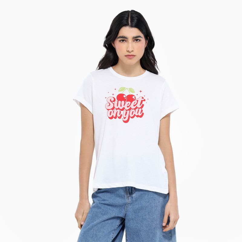SYBILLA - Camiseta Mujer Manga corta de Algodón Sybilla