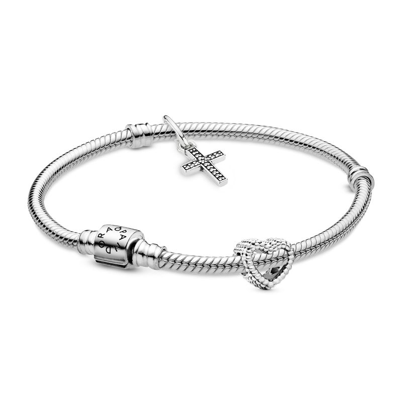 PANDORA - Set Pandora Corazón Cuentas y Cruz Plata esterlina