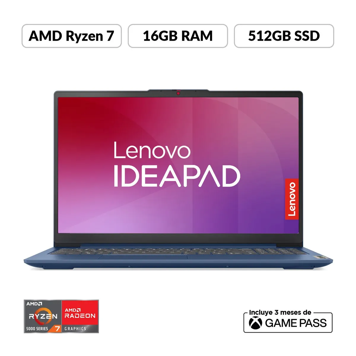LENOVO - Portátil Lenovo Ideapad Slim 3 | AMD Ryzen 7 | 16GB de RAM | 512GB SSD de Almacenamiento | Windows 11 | Pantalla 15.6 pulgadas | IP Slim 3 | Computador Portátil