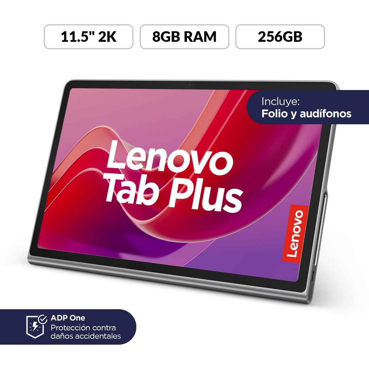 LENOVO - Tablet Lenovo Tab Plus 256GB | Incluye Protector y Aud | Pantalla 11.5 pulgadas | 8GB RAM | Camara Posterior 8MP | Camara Frontal 8MP 11.5 pulgadas 256 GB