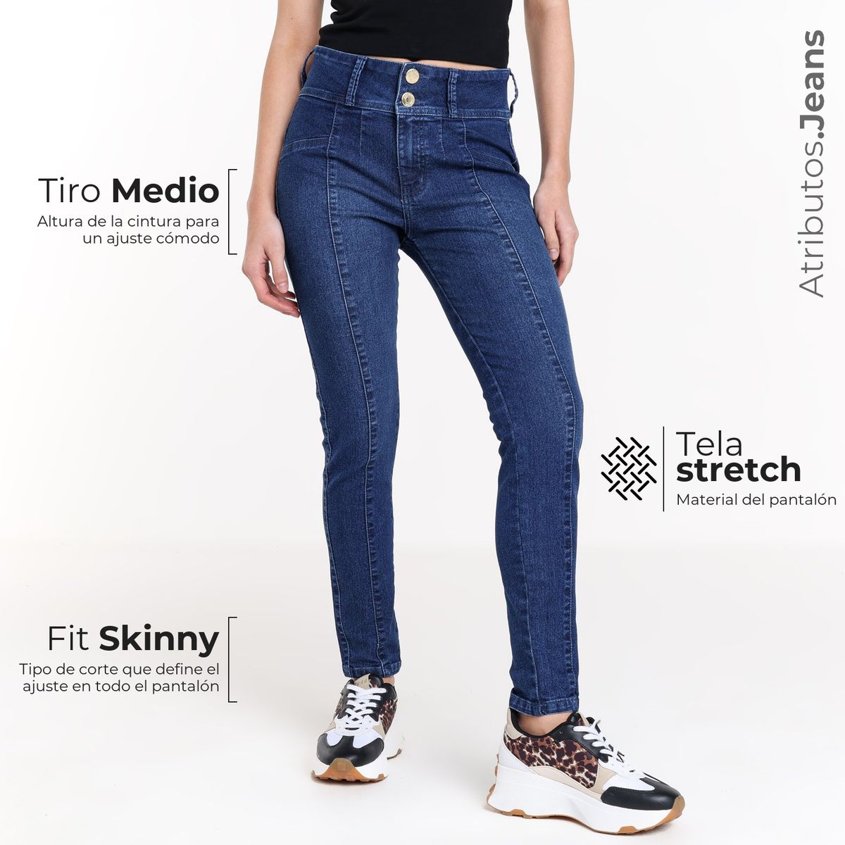 MOSSIMO - Jean Skinny Mujer Tiro medio Mossimo