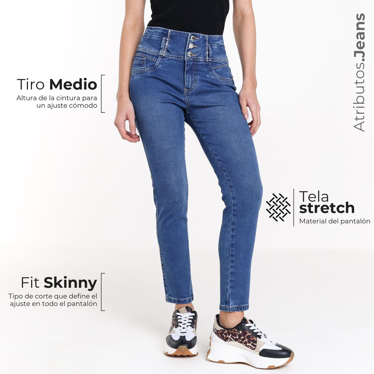 MOSSIMO - Jean Skinny Mujer Tiro medio Mossimo