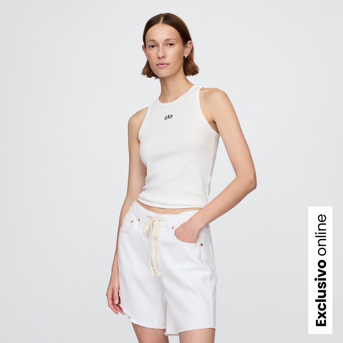 GAP - Top esqueleto Mujer con Logo Sin mangas de Algodón Gap