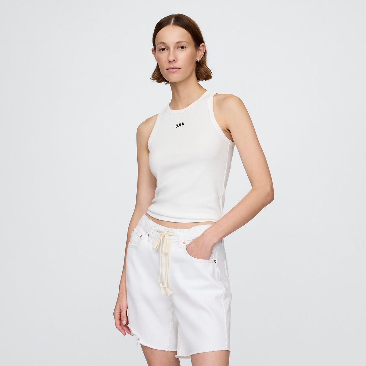 GAP - Top esqueleto Mujer con Logo Sin mangas de Algodón Gap