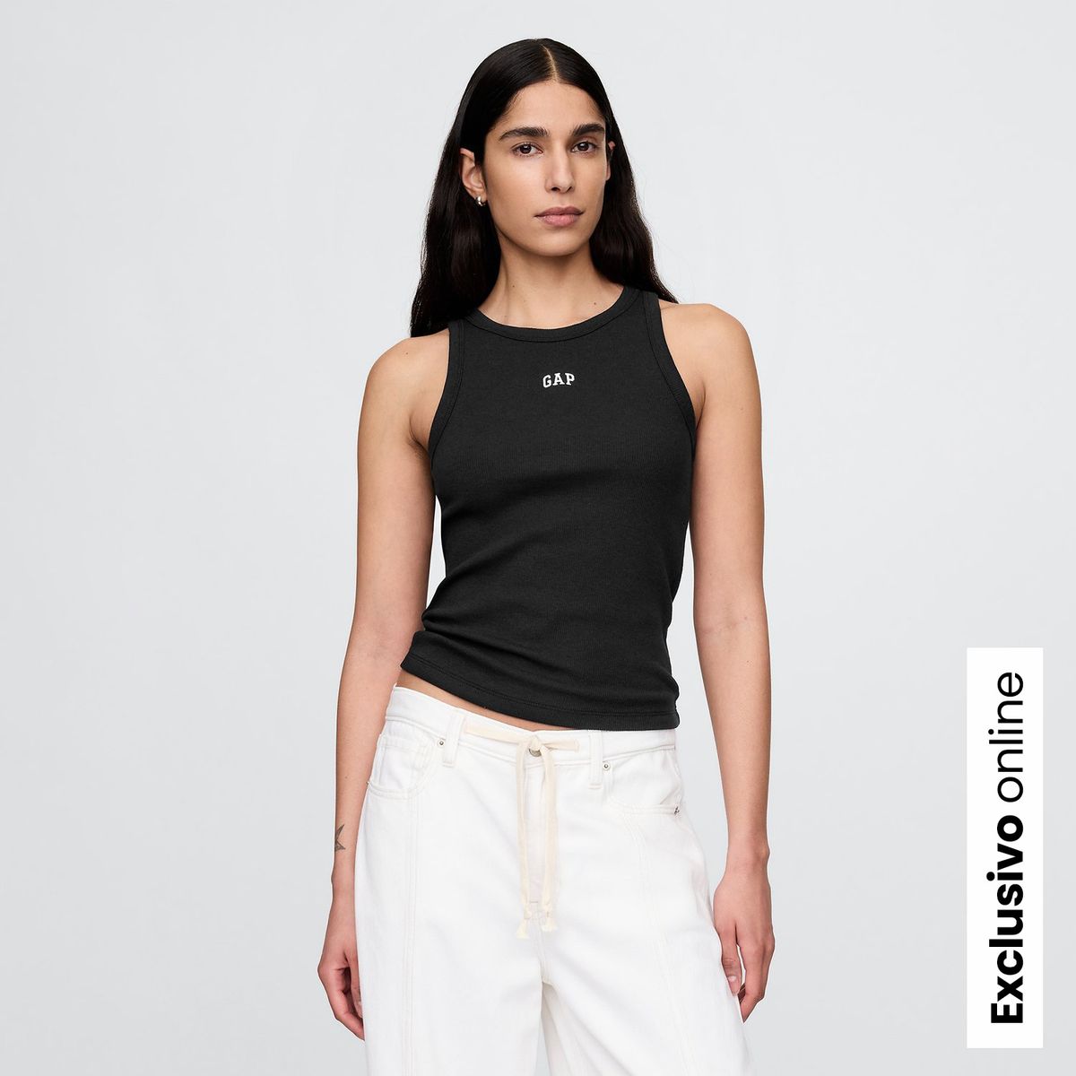 GAP - Top esqueleto Mujer con Logo Sin mangas de Algodón Gap